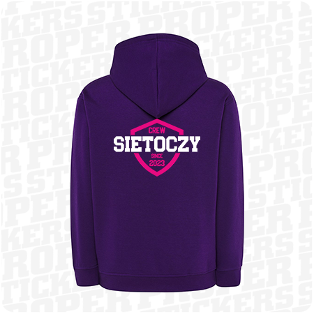 SieToczy bluza z kapturem, nadruk biało różowy